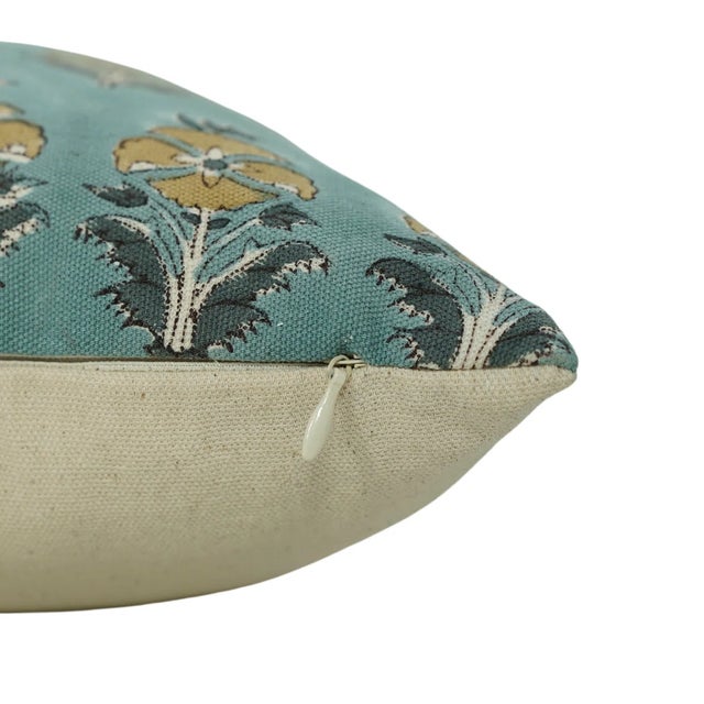 Art Deco Fabdivine Artisan Block Print Throw Pillow Cover 26x26 Inch Duck Canvas- Mor Mukut For Sale - Image 3 of 5