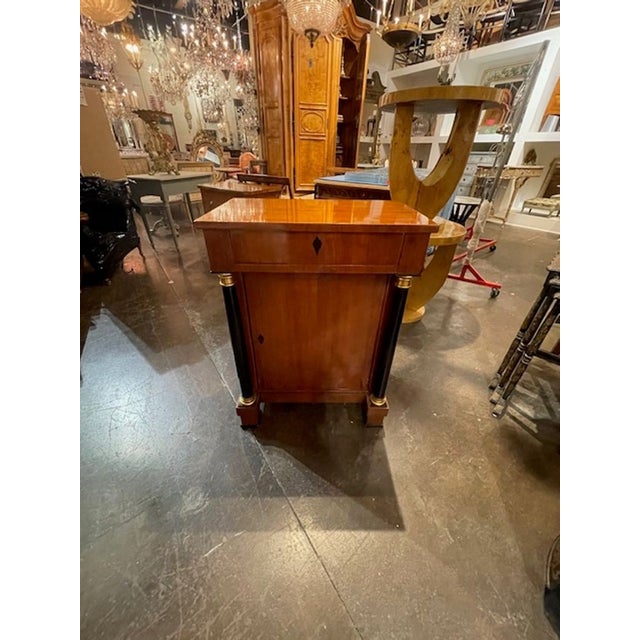 19th C. German Biedermeier Walnut Side Cabinet For Sale - Image 11 of 11