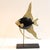 1970s Rosenthal-Netter brass and wood angle fish sculpture the body is solid wood painted with black enamel. Fins, mouth,...
