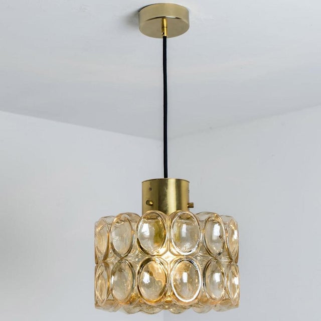 Amber Glass Pendant attributed to Helena Tynell for Glashütte Limburg, 1970s For Sale - Image 14 of 18