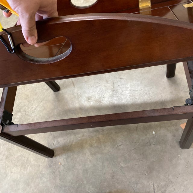 1970s 1970s Brown Wooden Coffee Table W Removable Tray Top For Sale - Image 5 of 7