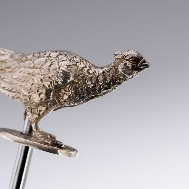 20th Century Silver Corkscrew in the Shape of Pheasant, England, 1991 For Sale - Image 12 of 15