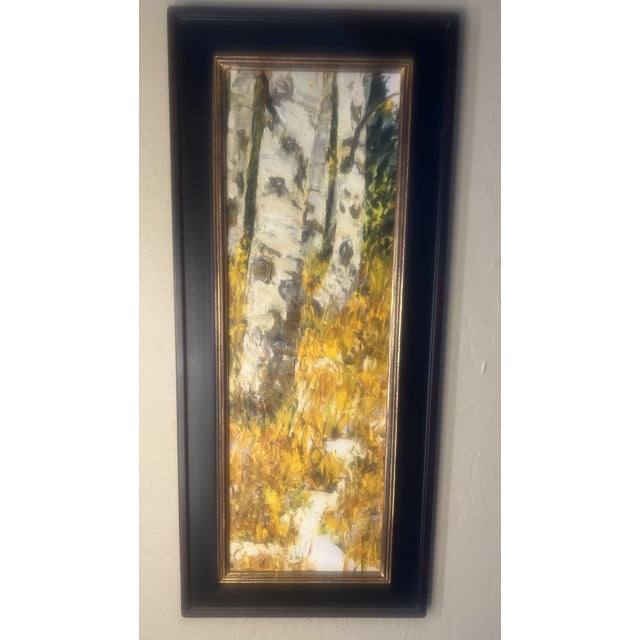 Impressionist Ann Dettmer 'September Snow' Painting 2006 Colorado Aspens Signed Oil Painting Landscape Impressionist, Framed For Sale - Image 3 of 14