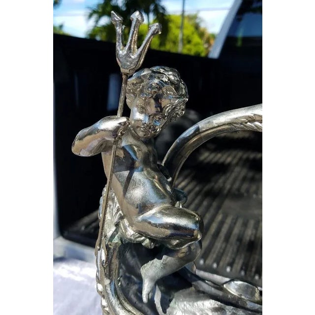 Metal 1960's Vintage Putti & Triton Nautical Lamps- A Pair For Sale - Image 7 of 12