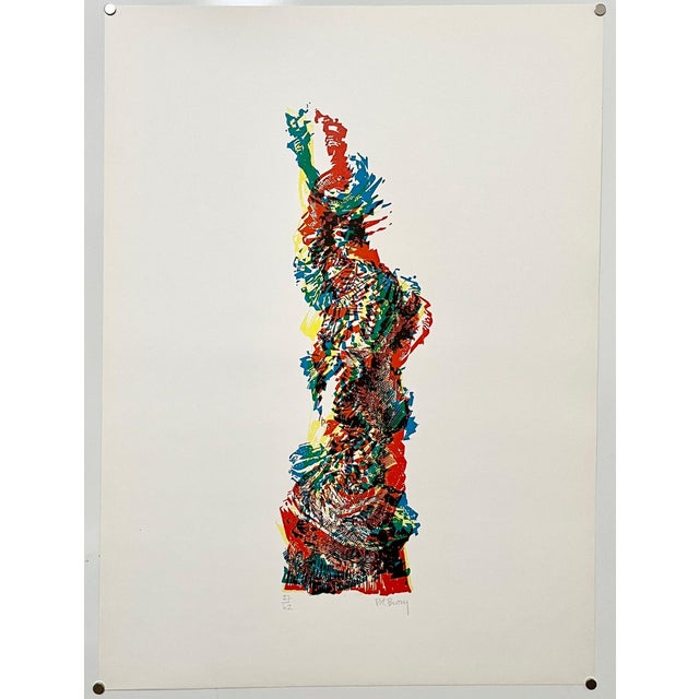 Pol Bury (Belgian, 1922-2005) screen print of Statue of Liberty Hand signed and numbered 27/ 62 in pencil Dimensions:...
