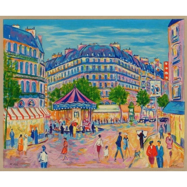 Jean Claude PICOT PARIS - MANÈGE LE SOIR 1998 screenprint on wove paper signed and numbered in pencil 22.8 x 27.2 in...