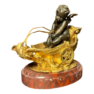 Late 19th Century Gilt And Patinated Bronze "Chariot Of Love", A. Moreau