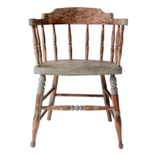 Antique Painted Captain's Chair For Sale