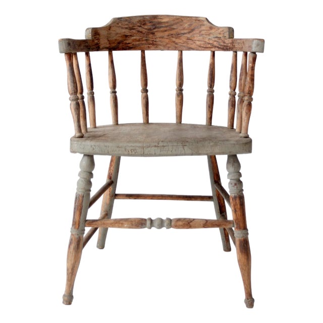 Antique Painted Captain's Chair For Sale