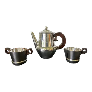 1940s William Spratling Mexican Modern Sterling Silver Coffee Tea Set - 3 Pieces