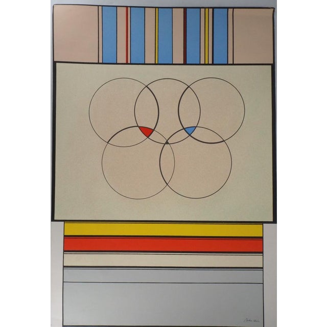 Carmelo Arden Quin, Olympic Rings, Original Lithograph For Sale - Image 7 of 7