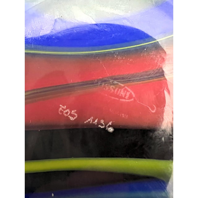 Multicolored blown Murano glass designed by Ottavio Missoni and produced during the 80s in excellent vintage condition...