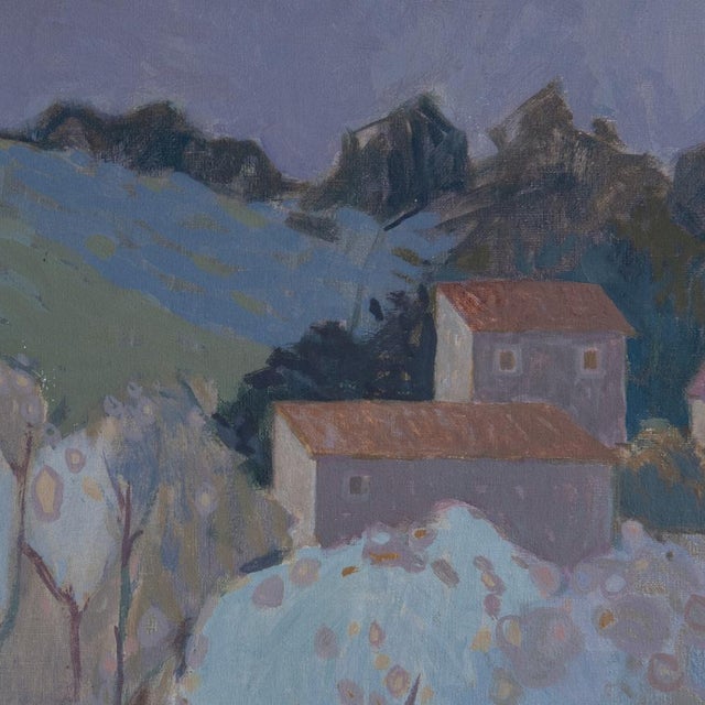 1950s Garcia Pitarch, Large Modernist Village Landscape, 1950s, Oil on Canvas For Sale - Image 5 of 8
