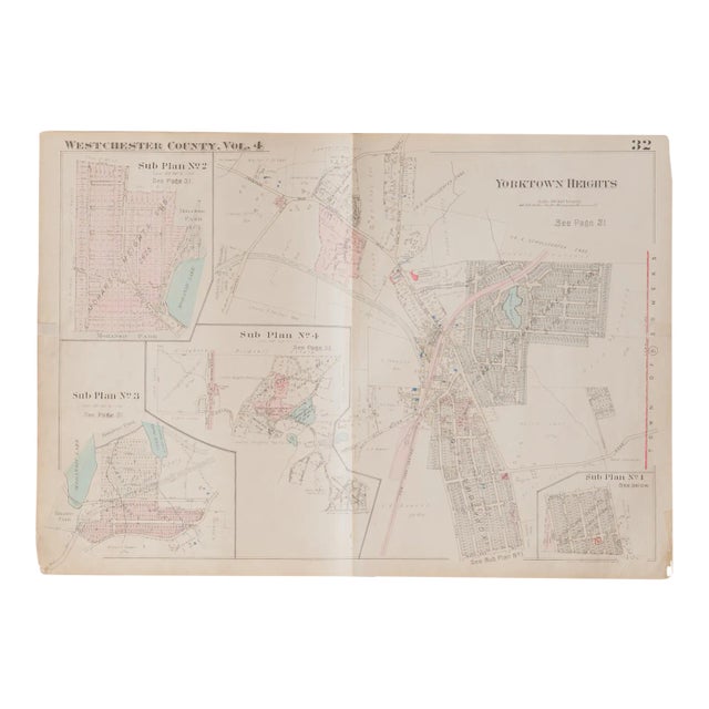 Vintage Hopkins Map of Yorktown Heights For Sale
