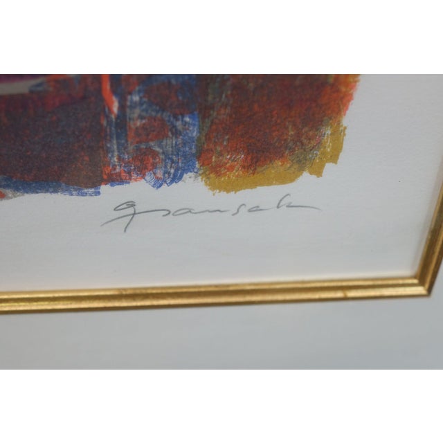 Abstract "Sunlight Through Patterned Curtains" - Mid 20th Century Lithograph Signed at the Bottom, Framed For Sale - Image 3 of 7