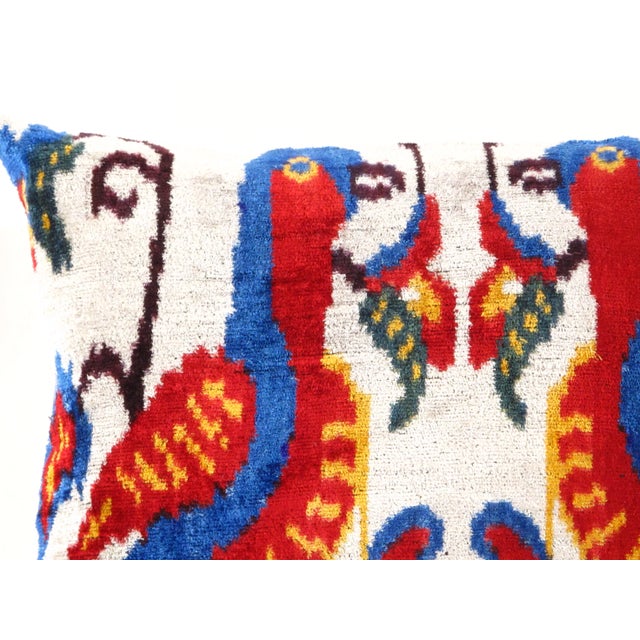 Contemporary Contemporary Silk Velvet Ikat Pillow For Sale - Image 3 of 5