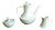 1970s Block Bidasoa Blanco Porcelain Coffee Set, 3 Pieces For Sale