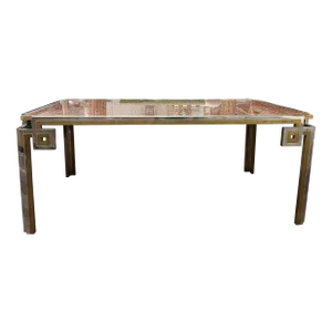 1970s Italian Modern Brass and Chrome Dining Table by Romeo Rega