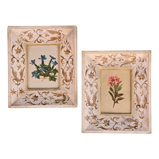 Anton Hartinger, 1897, Glass & Wood & Paper, Framed, Set of 2 For Sale