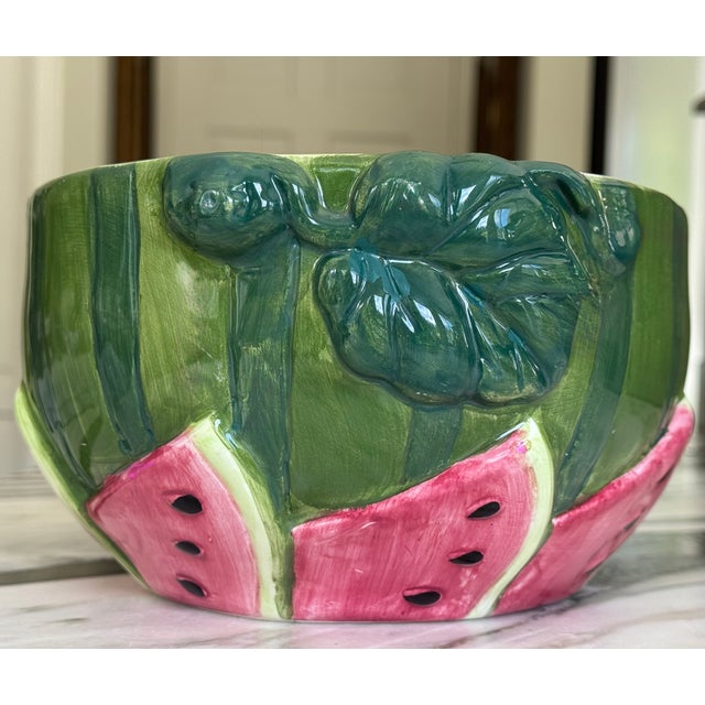 Vintage Trompe L’Oleil Watermelon Bowl For Sale - Image 10 of 13