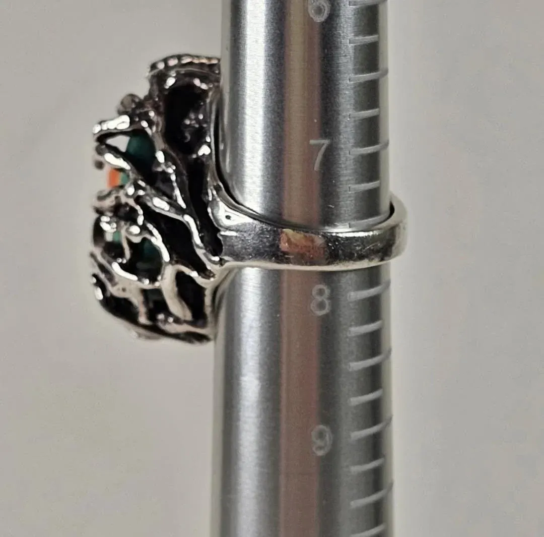 1960s Sterling Silver MId Century Birds Nest Ring, Size 7.75