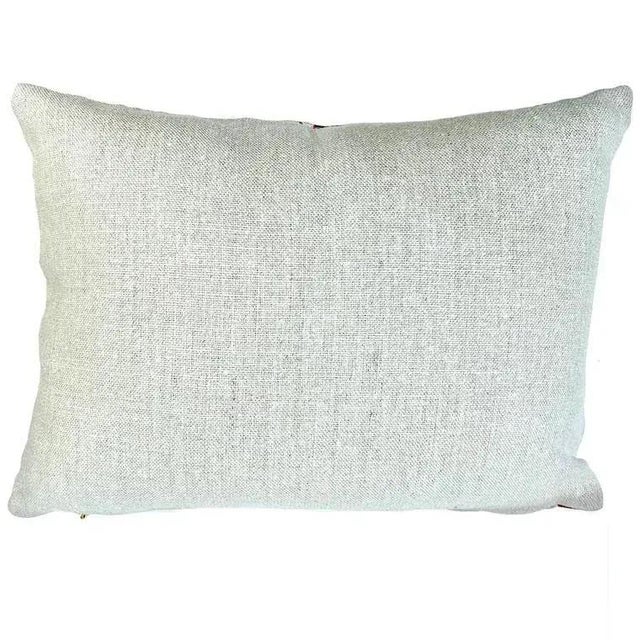 Raspberry Red Suzani Fuchsia Daisy Pattern Lumbar Pillows by St Frank - Down Fill - Pair For Sale - Image 8 of 9