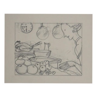 Jean-Emile Laboureur, The Preparation, Pencil For Sale