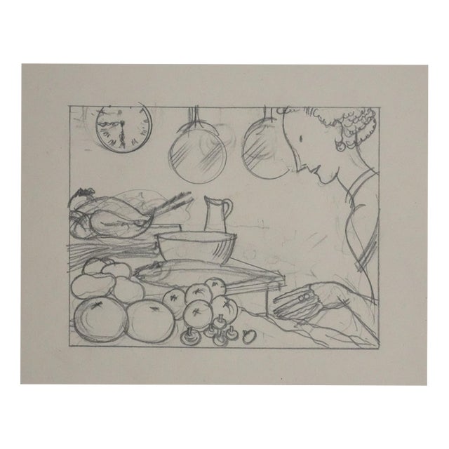 Jean-Emile Laboureur, The Preparation, Pencil For Sale