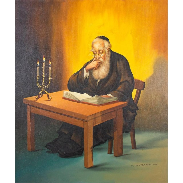 Genre: Judaica Subject: Religious Medium: Oil Surface: Canvas Country: United States Dimensions: 24 x 20 Abraham Straski...