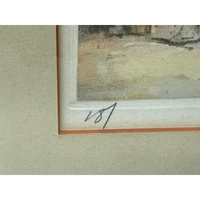 Simone Haumont La Place Du Village Et La Cour De Ferme Original Print, Signed For Sale - Image 9 of 12