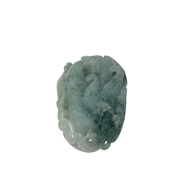 Asian Natural Jade Stone Carved Buddha Hand Display Pendant Art For Sale - Image 3 of 8