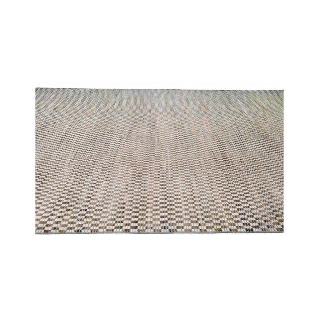Textile Brown & Off White Modern Wool Rug For Sale - Image 7 of 9
