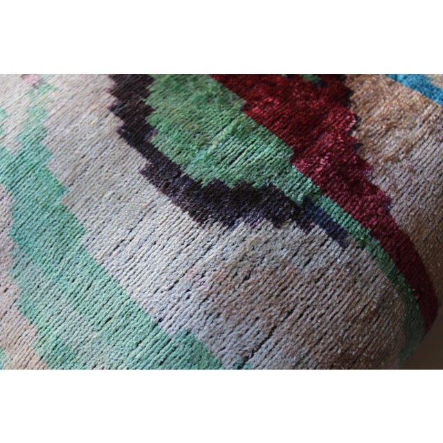 Contemporary Velvet Ikat Bohemian Throw Pillow For Sale - Image 4 of 8