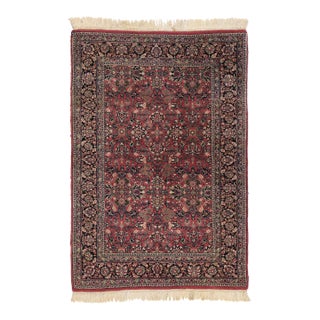 Vintage Red Persian Bijar Rug - 04'01 X 06'00 For Sale