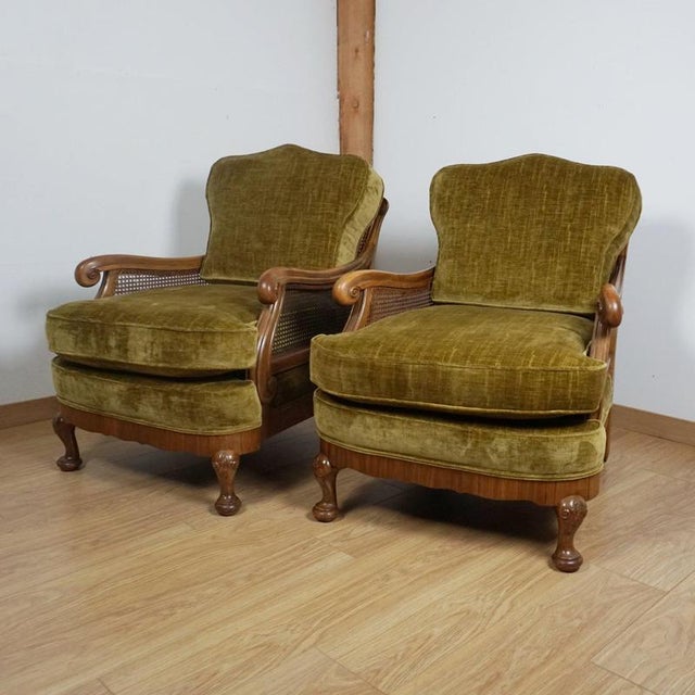 Bergère Lounge Chairs, 1920s, Set of 2 For Sale - Image 10 of 10