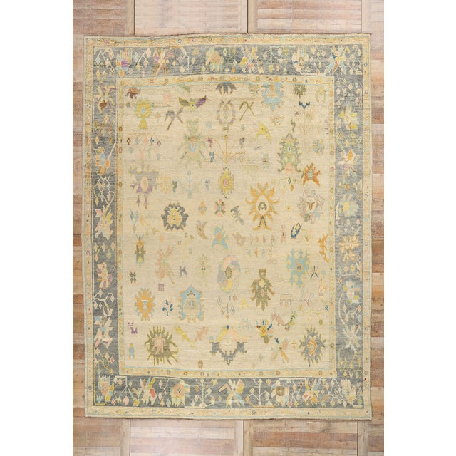 Vintage Modern Turkish Oushak Rug - 10'03 X 13'09 For Sale - Image 9 of 9