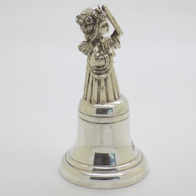 1980s Vintage Italian Silver Brandimarte Angel Bell Figurine, Florence, 1980s For Sale - Image 5 of 14