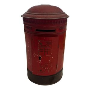 Vintage Burnett Ltd. Red Tinplate Post Box Money Bank