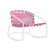 Brown Jordan Kantan Aluminum Motion Lounge Chair in Chalk with Hot Pink Vinyl Strapping For Sale