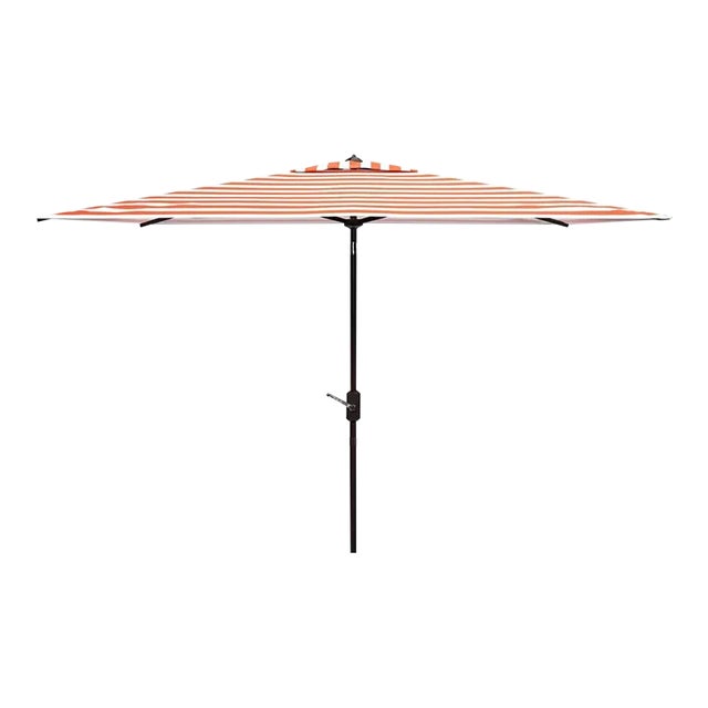 Iris 6.5x10 Rectangle Umbrella - Orange/White For Sale