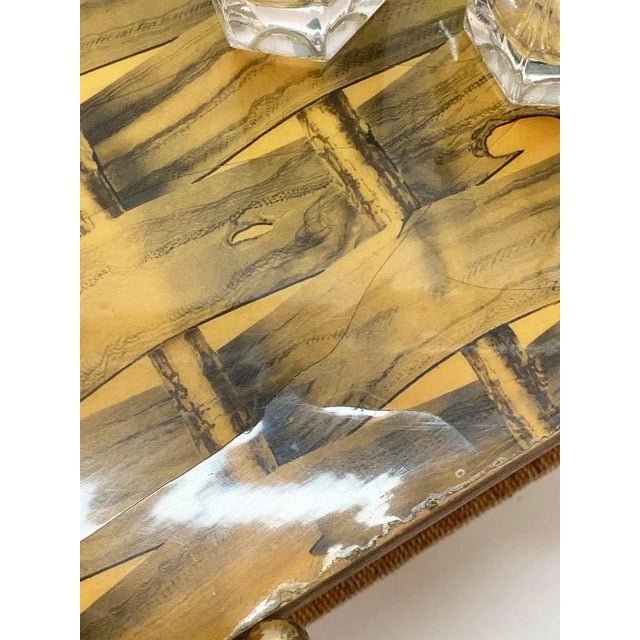 Mid-Century Italian Wood and Metal Coffee Table with Brass Magazine Rack, 1950s For Sale - Image 17 of 18