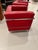 Chrome Pair Of. Chrome and Red Leather Club Chair in the Style of Le Corbusier For Sale - Image 8 of 13