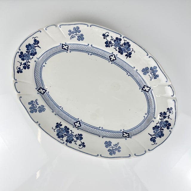 Large Oval Terre de Fer Jane Model Platter from KG Lunéville, 1900s For Sale - Image 12 of 12