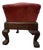 Antique American Empire Classical Mahogany Footstool W/ Pink Velvet For Sale