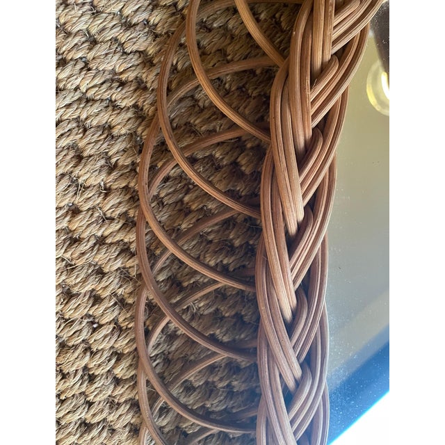 Wicker Wall Mirror, 1960s, in Very Good conditions. Designed 1960 to 1969