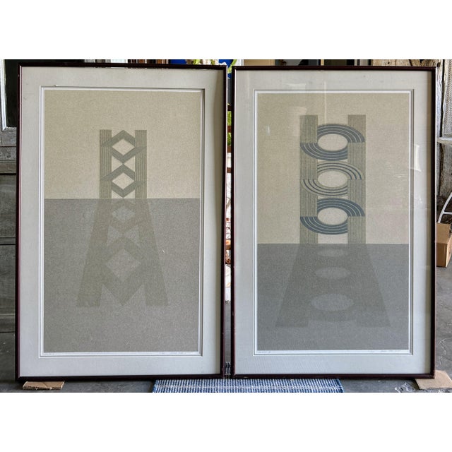 1970s Original Signed 41" Bong Tae Kim Ullin Prints, Signed Editions "Ullin I" and "Ullin II" - Set of 2 For Sale - Image 16 of 18