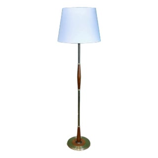 Danish Gold Metal Floor Lamp, 1960s For Sale