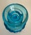 Glass 1960s Indiana Glass King's Crown Aqua Blue Thumbprint Pedestal Compote For Sale - Image 7 of 7