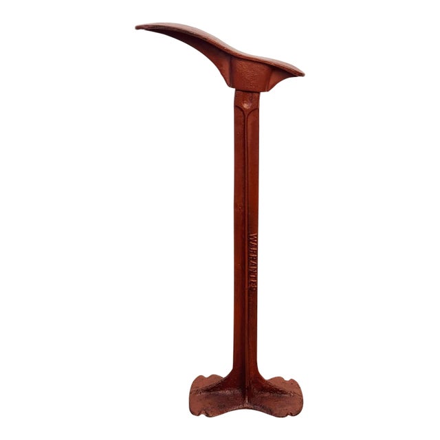 Antique 25" Traditional Cobblers Red Cast Iron Shoe Anvil Stand For Sale