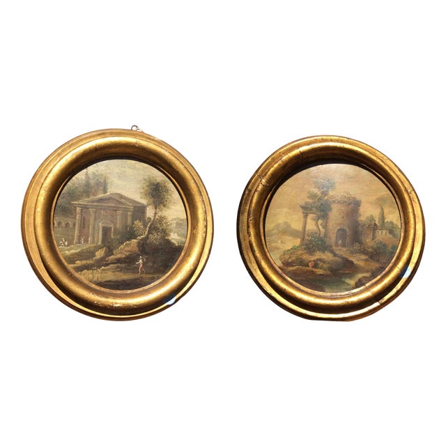 Landscapes, Oil on Panel, Framed, Set of 2 For Sale